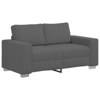 Sofa dwuosobowa Ciemnoszara 120 cm Tkanina sztruksowa