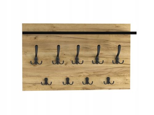 duży wieszak ścienny na ubrania dąb, hak czarny na Arena.pl