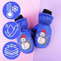 Rękawiczki Dziecięce Narciarskie Zimowe Jednopalczaste 12 Cm Niebieskie