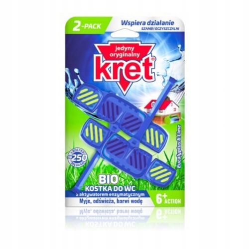 KRET BIO Zawieszka Kostka do WC Toalet Barwiąca Wodę 2x40g Zestaw 4op na Arena.pl