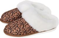 Kapcie damskie zimowe ocieplane futerko ciepłe M 38-39 panterka w panterkę