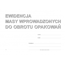 DRUK S-220-1 EWIDENCJA MASY WPROWADZANYCH DO OBROTU OPAKOWAŃ A4 na Arena.pl