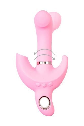jos vibrator with clitoral stimulator jos twistme, silicone, pink, 19.5 cm na Arena.pl