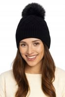 STYLOWA ZIMOWA CZAPKA DAMSKA Z POMPONEM CIEPŁA NA ZIMĘ OCIEPLANA POLAREM