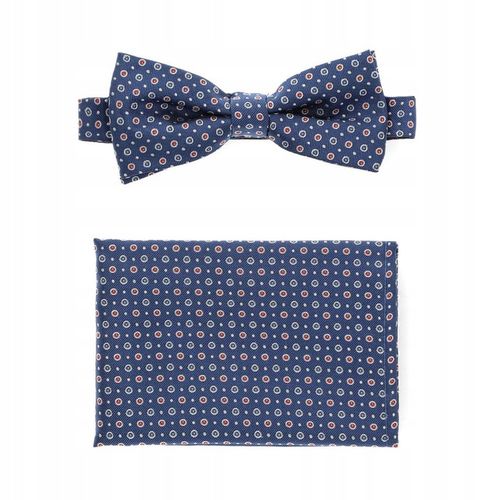 Mucha Męska Granatowa Mikrowzór+Poszetka M.144 na Arena.pl