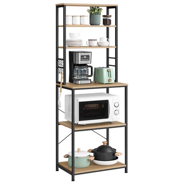 Szafka do kuchni dąb sonoma z półkami i haczykami loft zdjęcie 6