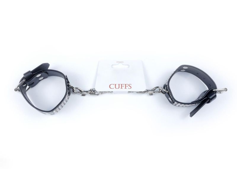 Fetish B - Series Handcuffs with cristals 3 cm Silver zdjęcie 7