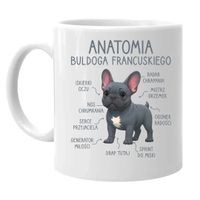 Anatomia buldoga francuskiego - niebieski - kubek na prezent z pieskiem
