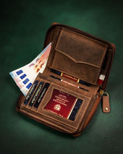 duży, skórzany portfel męski z systemem rfid - peterson na Arena.pl