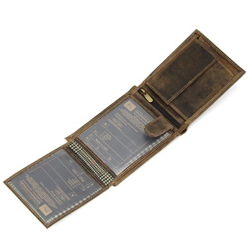 portfel męski wild tiger  - ciemnobrązowy na Arena.pl