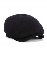 Czarny Kaszkiet Męski Wełniany Peaky Blinders Elegancki Stylowy 57-59cm XL