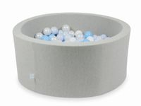 Suchy basen jasnoszary 90x40 z piłeczkami 300 sztuk (białe, perłowe, jasnobłękitne, błękitne jasne perłowe)