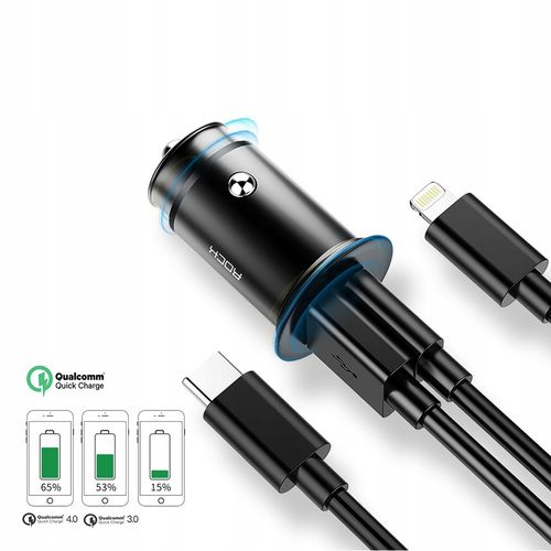 Ładowarka Samochodowa USB-C PD ROCK Quick Charge 4 na Arena.pl