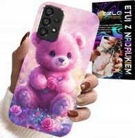 ETUI DO SAMSUNG GALAXY A53 5G - SŁODKI MIŚ NA RÓŻOWYM TLE, CASE + SZKŁO