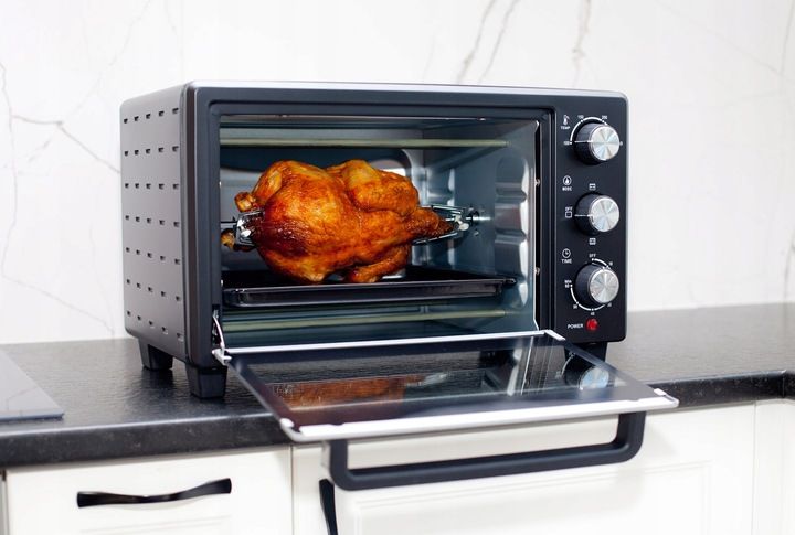 MINI PIEKARNIK ELEKTRYCZNY WOLNOSTOJĄCY 25L BERLINGER GRILL ROŻNO PRZENOŚNY zdjęcie 11