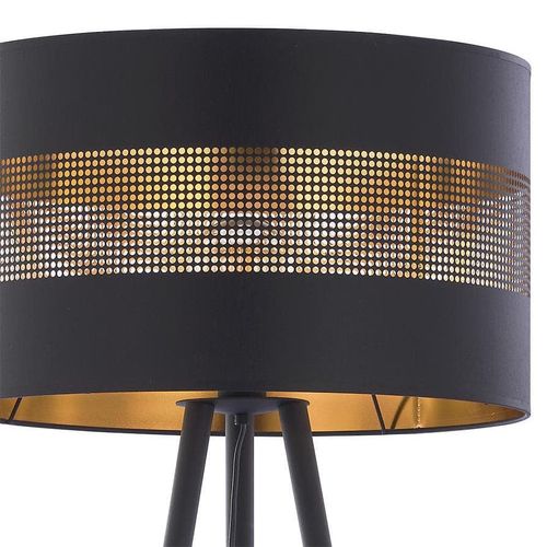 Stojąca lampa na trójnogu Tago 5053 TK Lighting ażurowa czarna złota na Arena.pl