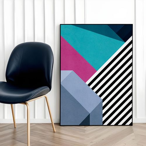 Plakat geometryczny ściana graffiti 50x70 cm w czarnej ramie na Arena.pl