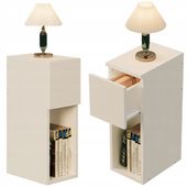 SZAFKA NOCNA BIAŁA Z SZUFLADĄ STOLIK Z PÓŁKĄ NOWOCZESNY LOFT SYPIALNI 55 CM