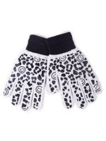 Rękawiczki dziewczęce pięciopalczaste szare buźki YOCLUB