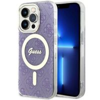 Etui Guess do iPhone 14 Pro, Fioletowy, MagSafe