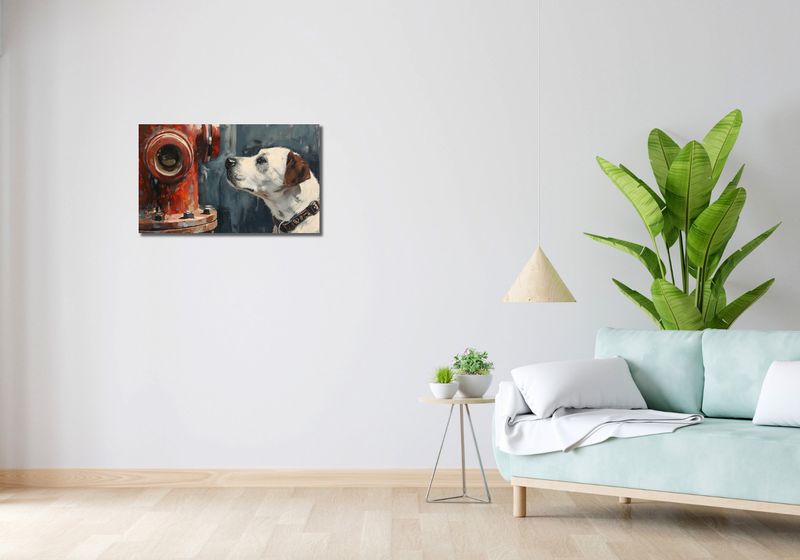 Obraz 70x40cm Kumpel przy Hydrancie zdjęcie 2