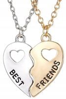 Naszyjnik 2szt Przyjaźni BEST FRIENDS serca serce
