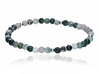 SREBRNA BRANSOLETKA ŻYŁCE NATURALNY AGAT MSZYSTY KONCENTRACJA KULECZKI