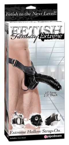 fetish fantasy extreme pasek model hollow czarny 26cm regulowany na Arena.pl