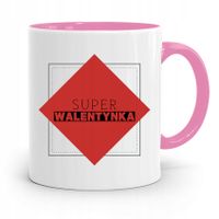 Kubek Różowy Na Walentynki Super Walentynka Z Nadrukiem Ze Zdjęciem