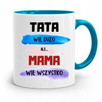 Kubek Błękitny Dla Mamy Mama Wie Wszystko Prezent Z Nadrukiem Ze Zdjęciem