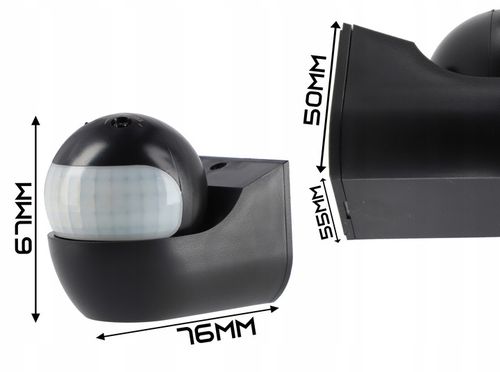Ścienny czujnik ruchu zmierzchu PIR zewnętrzny LED sensor regulowany na Arena.pl