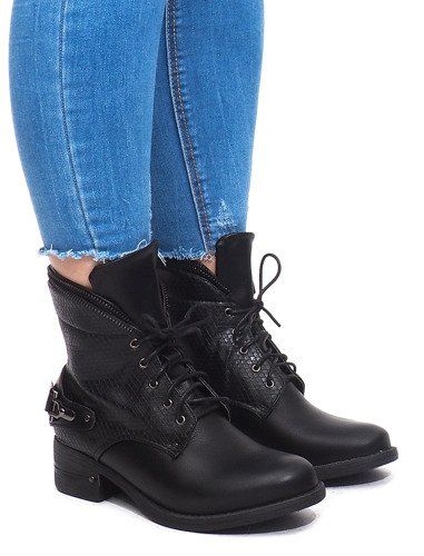 SZNUROWANE BOTKI V-7 CZARNY 41 na Arena.pl