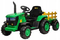 DUŻY TRAKTOR NA AKUMULATOR Z PRZYCZEPĄ PILOT LED DŹWIĘKI 90WAT 12V7AH