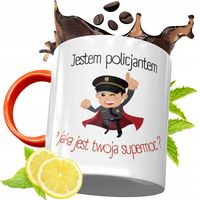 Kubek Pomarańczowy Dla Policjanta Idealny Prezent Z Nadrukiem Ze Zdjęciem