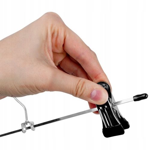 12x Wieszaki METALOWE wiszące z klipsami odzieżowe szafy spodnie na Arena.pl