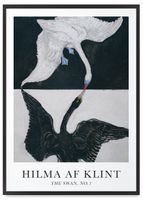 Plakat hilma af klint łabędź biały czarny 61x91 cm w czarnej ramie