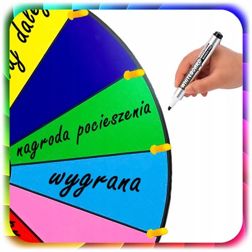 KOŁO FORTUNY ZE STOJAKIEM SUCHOŚCIERALNE 60cm GRA DLA DZIECI ZABAWA +STATYW na Arena.pl