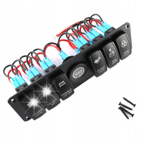 PANEL PRZEŁĄCZNIKA SAMOCHODU ŁODZI USB LED + KOLOROWY EKRAN WOLTOMIERZA