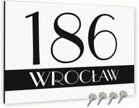 Tabliczka adresowa Nierdzewna Tablica adres domu Biała 40x30 Nadruk UV