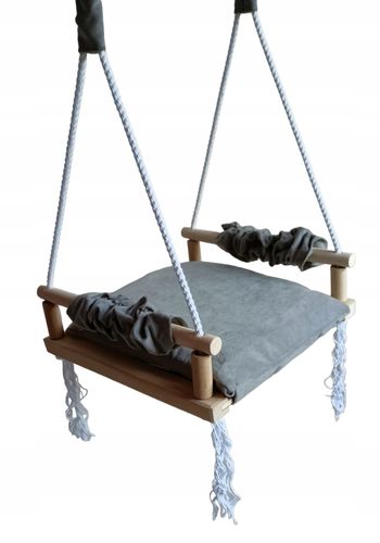 Huśtawka siedzisko biał dla dzieci SZARA DOM OGRÓD na Arena.pl