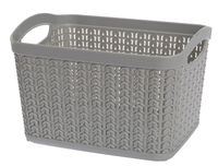 Koszyk kosz prostokątny organizer WILLOW 3,3 l szary jasny ażurowy sweterkowy wzór