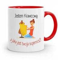 Kubek Czerwony Krawca Krawcowej Jestem Krawcową Z Nadrukiem Ze Zdjęciem