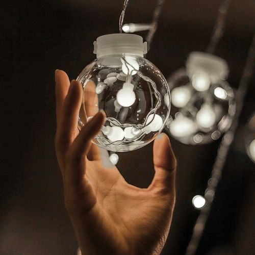 KURTYNA ŚWIETLNA 108LED KULE LAMPKI CHOINKOWE GIRLANDA BIAŁY ZIMNY -ŚWIĘTA na Arena.pl