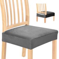 Pokrowiec Na Siedzisko Krzesła 40X40Cm Szary Welur Elastyczny [26A1]