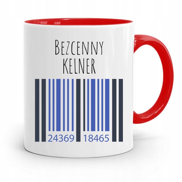 Dla Kelnera Kubek Czerwony Bezcenny Kelner Prezent Z Nadrukiem Ze Zdjęciem zdjęcie 1