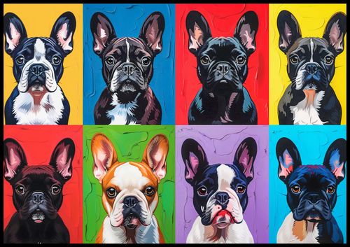 Plakat 100x70cm Buldogi Francuskie na Arena.pl