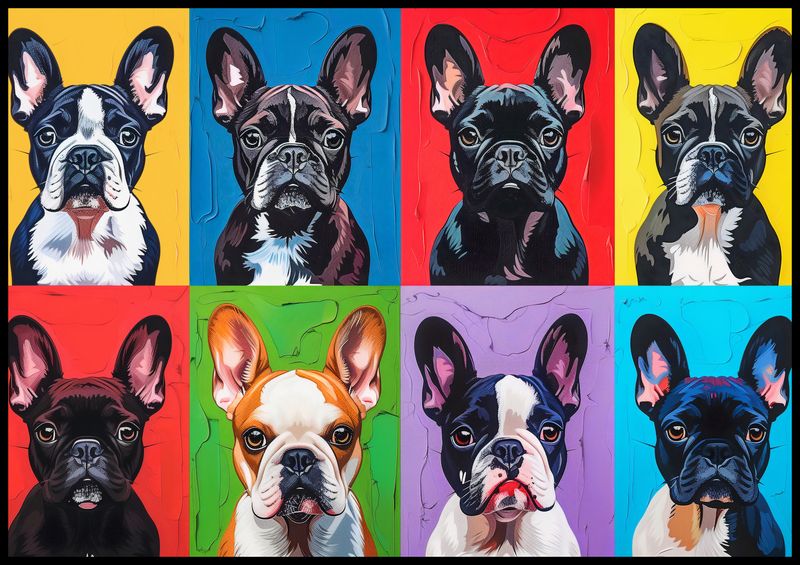 Plakat 100x70cm Buldogi Francuskie zdjęcie 2