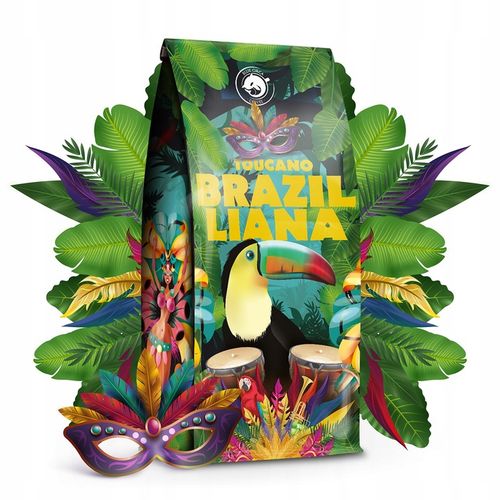 Kawa ziarnista 1kg Brazylia BRAZILLIANA TOUCANO Świeżo Palona 100% ARABICA na Arena.pl