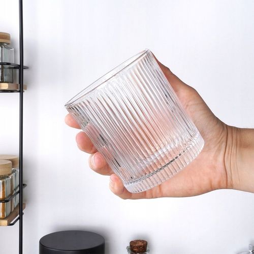 6x Szklanki RYFLOWANE do napojów wody drinków whisky zestaw szklanek 310 ml na Arena.pl