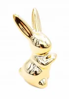 Króliczek wielkanocny królik ceramiczny złoty figurka lustrzana